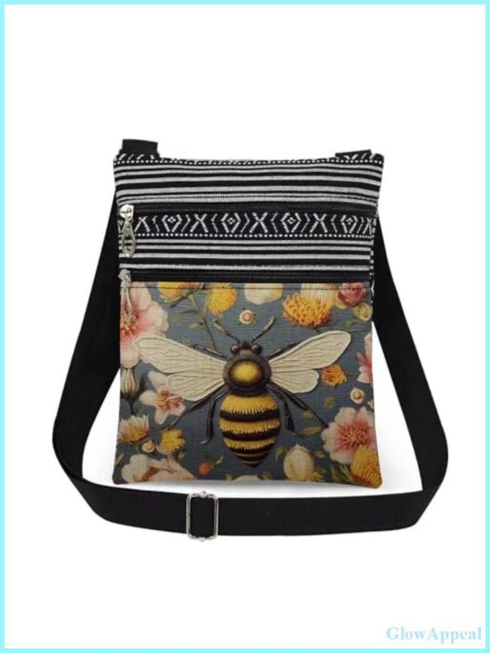 Polyester Crossbody Bag Adjustable Strap Sling Purse